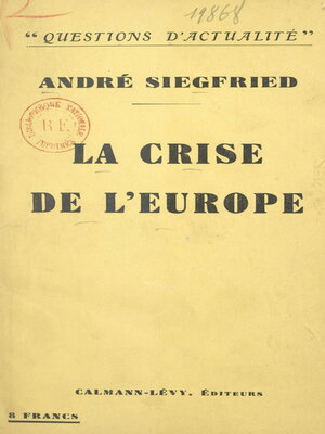 cover image of La crise de l'Europe
